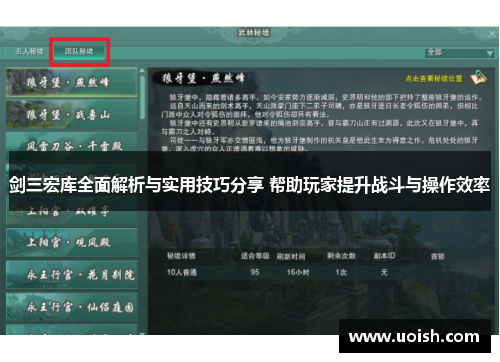剑三宏库全面解析与实用技巧分享 帮助玩家提升战斗与操作效率
